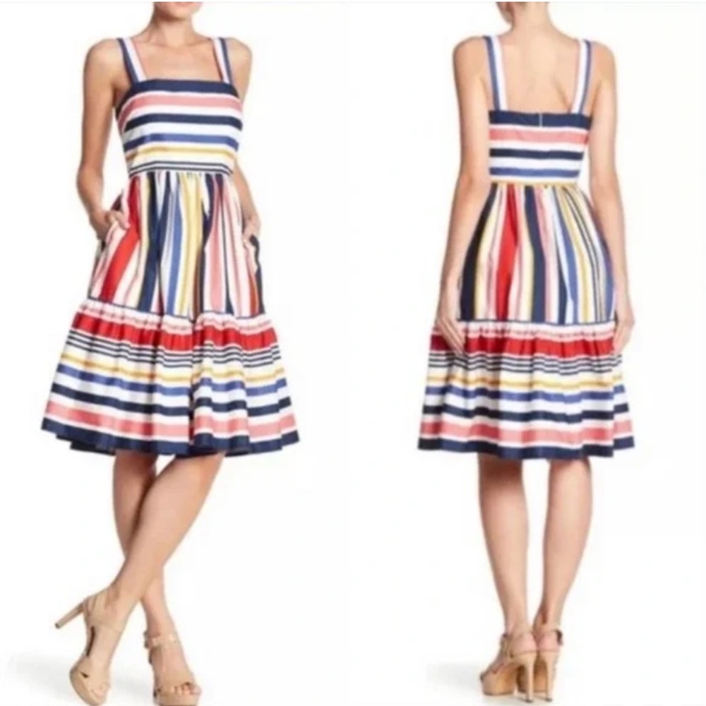 Striped Multicolor Sleeveless Dress